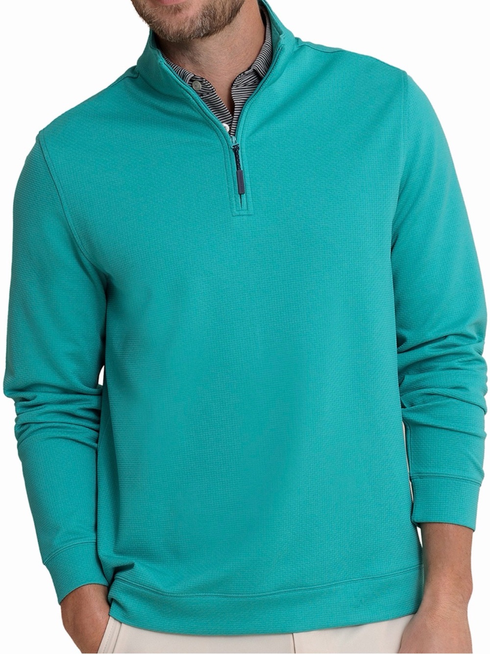 Southern Tide Men's Quarter-Zip Sweater - Spruce shade color
